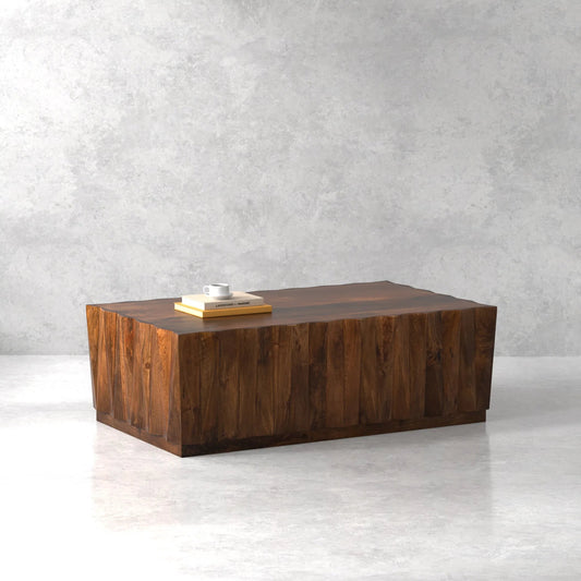 Denali Rectangle Cocktail Table by Sarreid Ltd. in brown. Made from mango wood in a unique style.