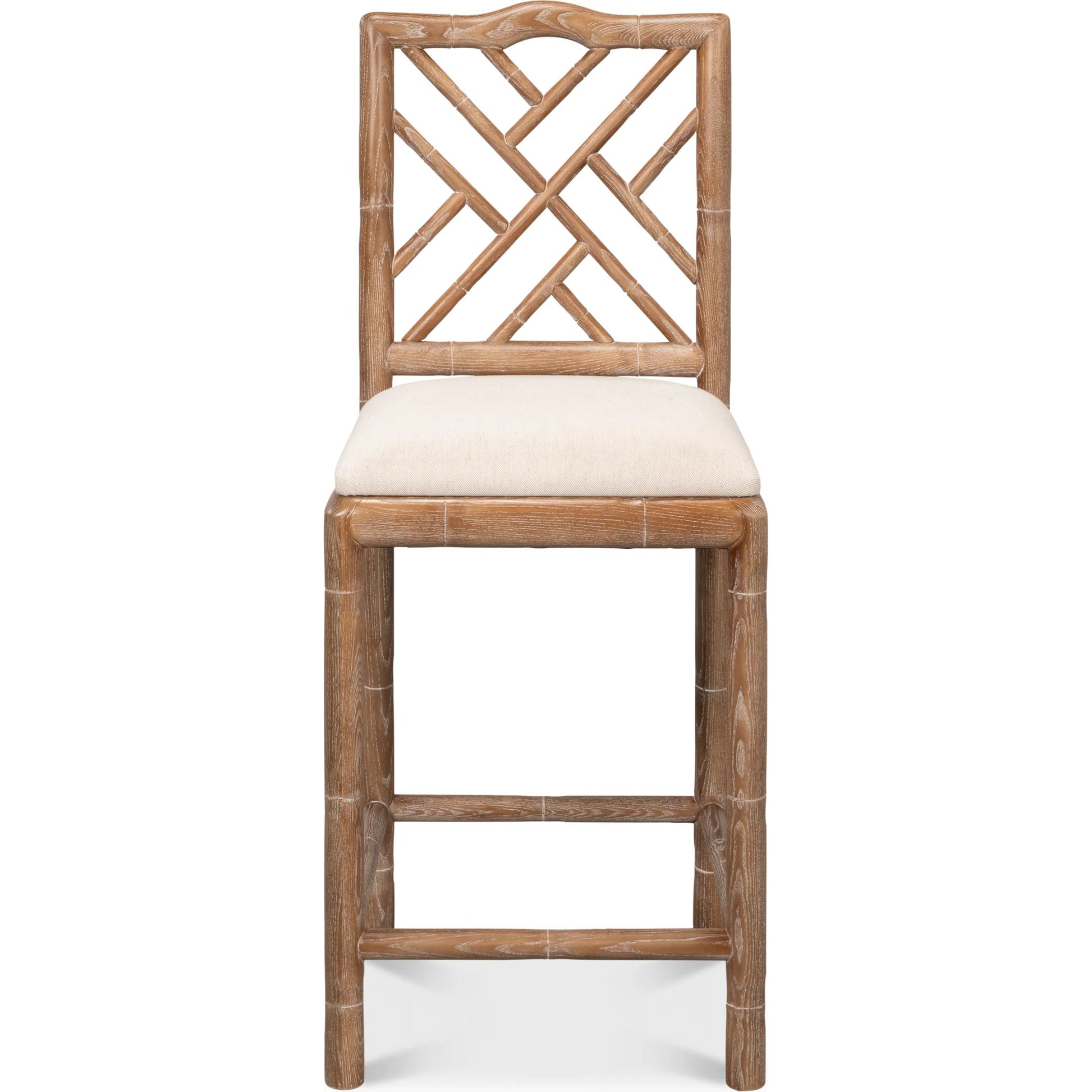 Brighton Counter Stool by Sarreid Ltd. in linen fabric. Made from unique in a unique style.