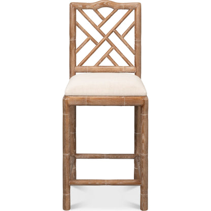 Brighton Counter Stool by Sarreid Ltd. in linen fabric. Made from unique in a unique style.