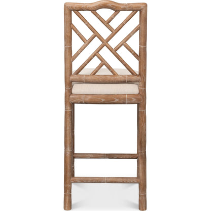 Brighton Counter Stool by Sarreid Ltd. in linen fabric. Made from unique in a unique style.
