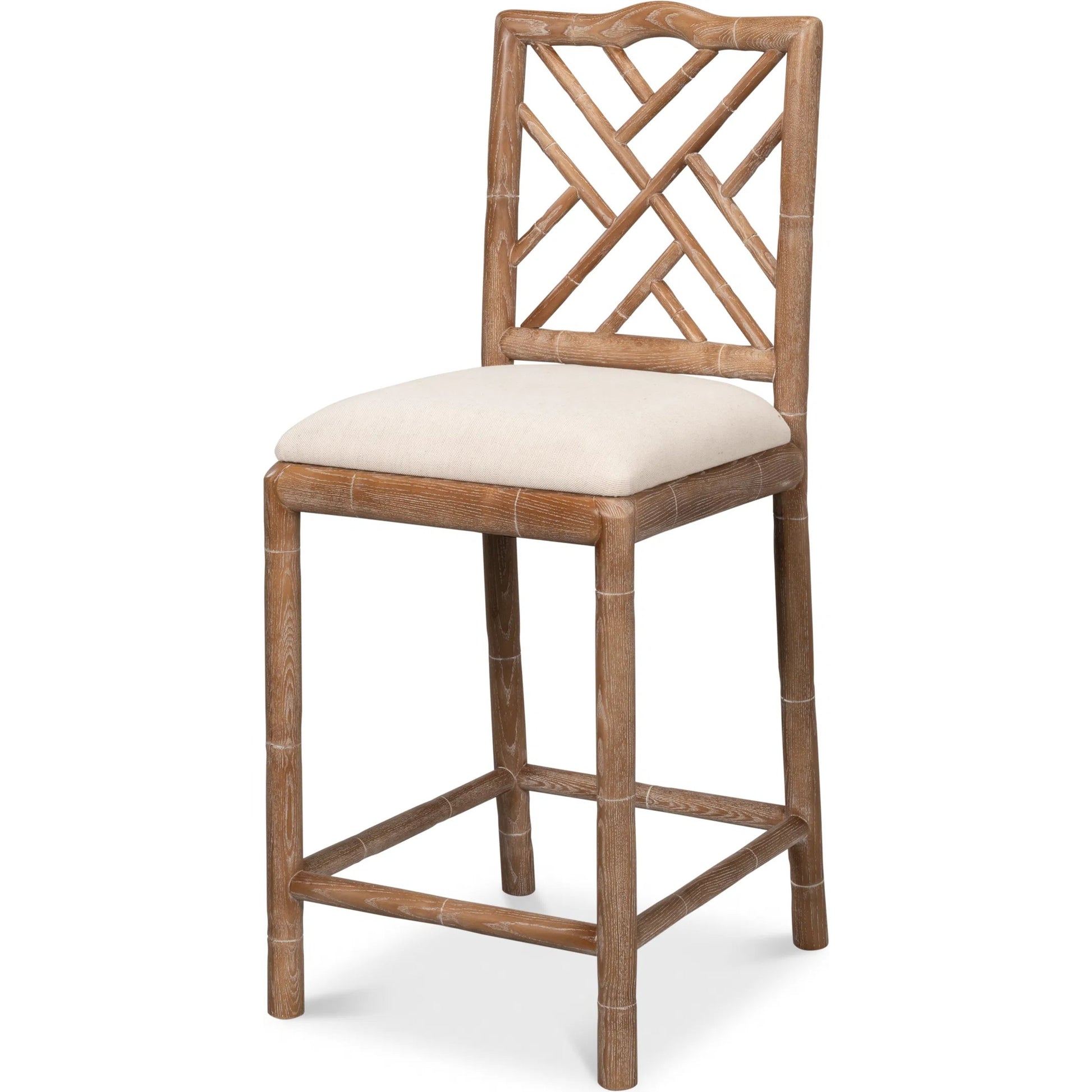 Brighton Counter Stool by Sarreid Ltd. in linen fabric. Made from unique in a unique style.