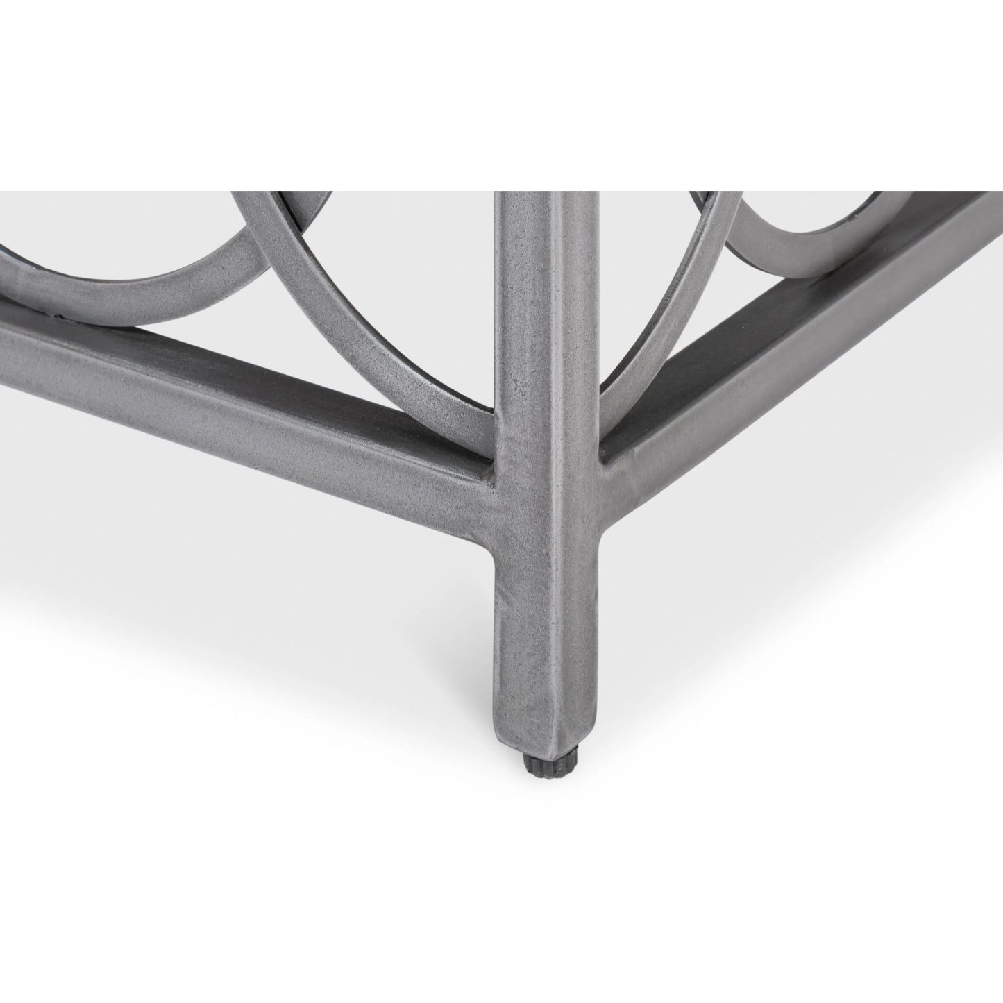 011 SI-2372549 | Closeup | Olympia Square Coffee Table by Sarreid Ltd. in old iron. Made from iron, white banswara marble top in a modern style.
