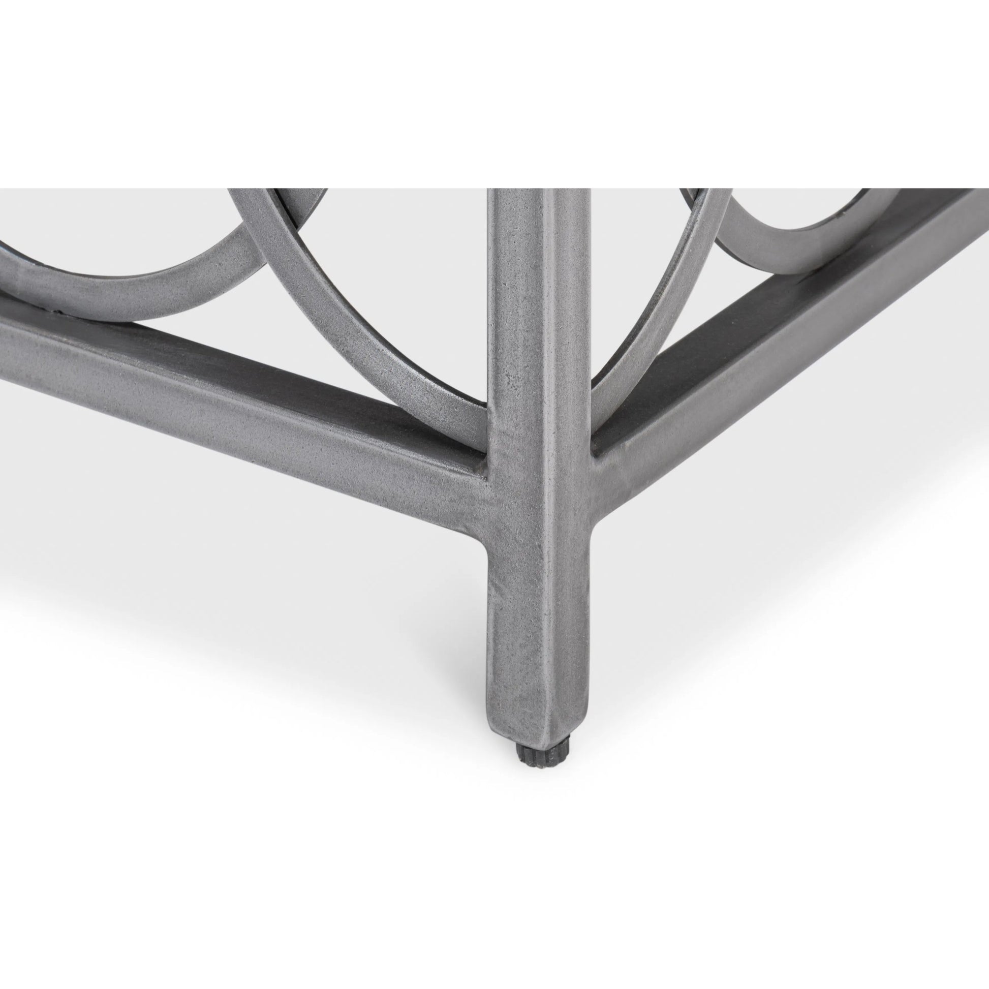 Olympia Square Coffee Table by Sarreid Ltd. in old iron. Made from iron, white banswara marble top in a modern style.
