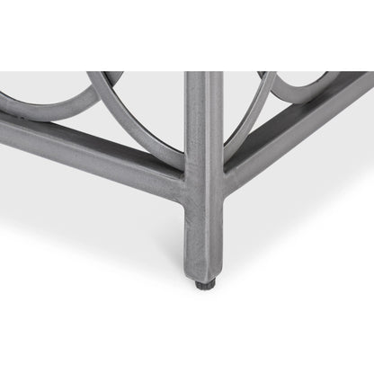 Olympia Square Coffee Table by Sarreid Ltd. in old iron. Made from iron, white banswara marble top in a modern style.