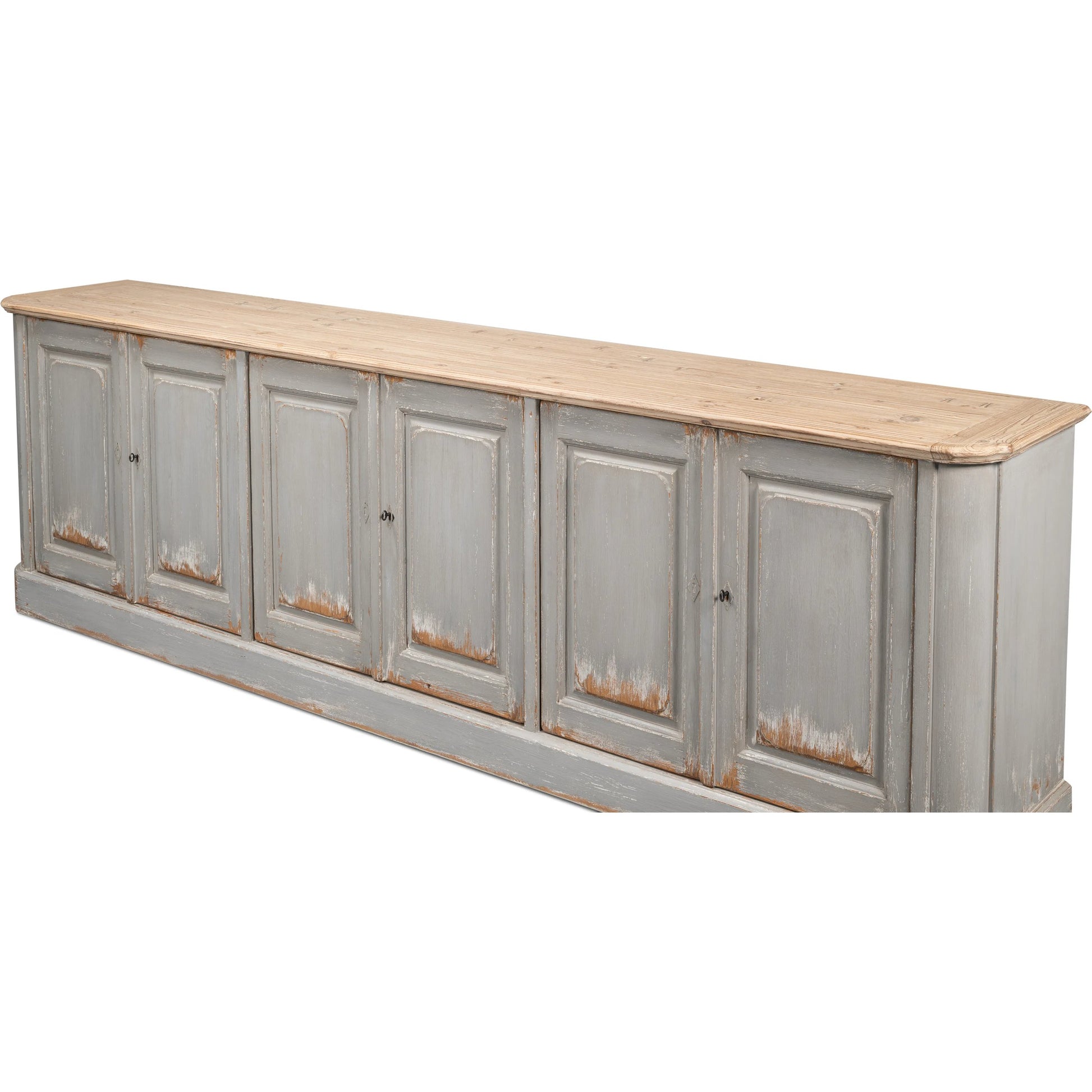 Karlsson Antique Swedish Grey Sideboard by Sarreid Ltd. in grey. Made from old pine in a traditional style.