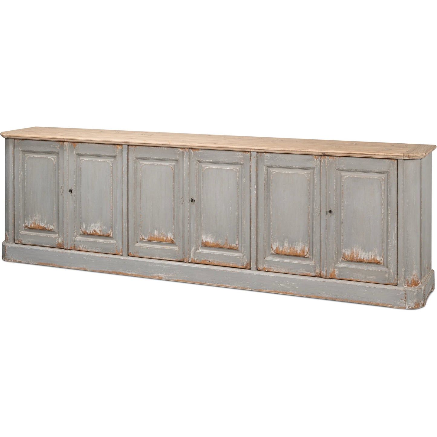 001 SI-2372529 | Primary Silo | Karlsson Antique Swedish Grey Sideboard by Sarreid Ltd. in grey. Made from old pine in a traditional style.