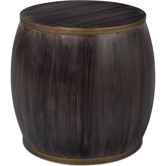 Details Side Table by Sarreid Ltd. in bluemoon. Made from acacia wood in a unique style.