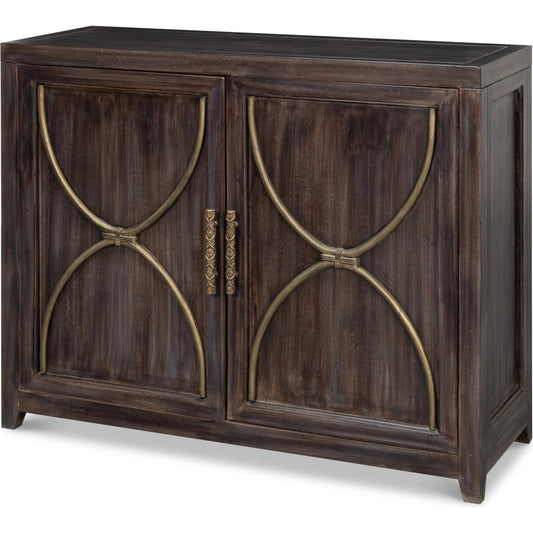 Details 2 Door Credenza by Sarreid Ltd. in bluemoon. Made from acacia wood in a unique style.