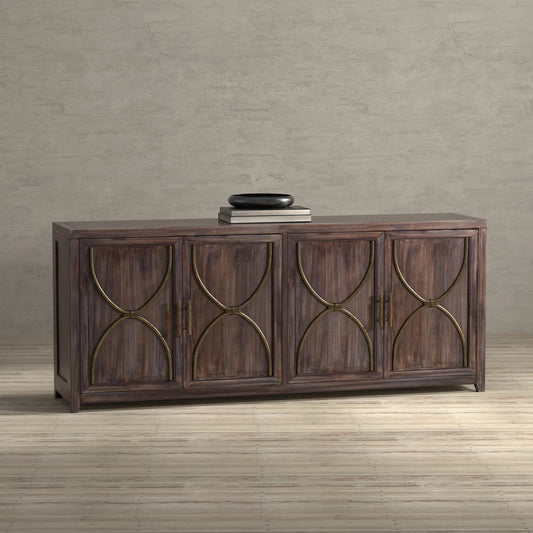 Details Credenza by Sarreid Ltd. in bluemoon. Made from acacia wood in a unique style.