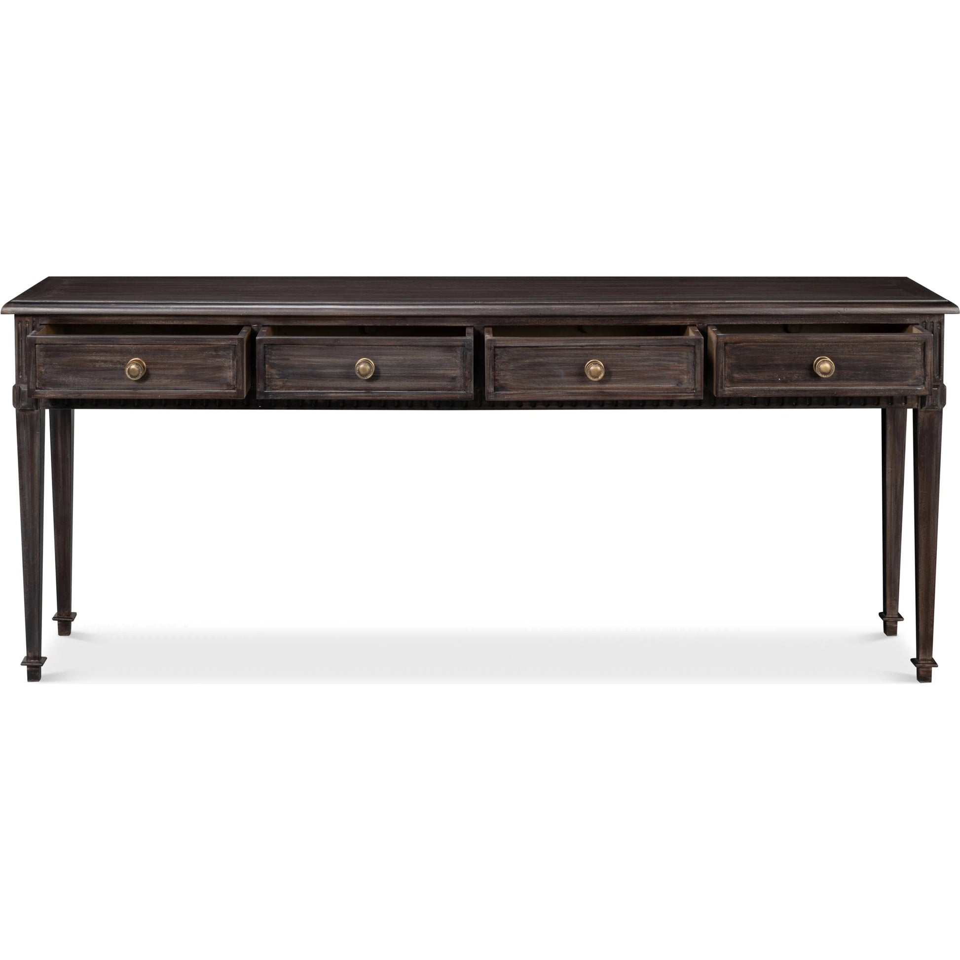 Details Console Table by Sarreid Ltd. in bluemoon. Made from acacia wood in a traditional style.