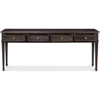 Details Console Table by Sarreid Ltd. in bluemoon. Made from acacia wood in a traditional style.