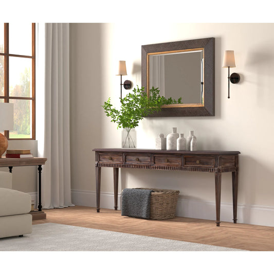 Details Console Table by Sarreid Ltd. in bluemoon. Made from acacia wood in a unique style.