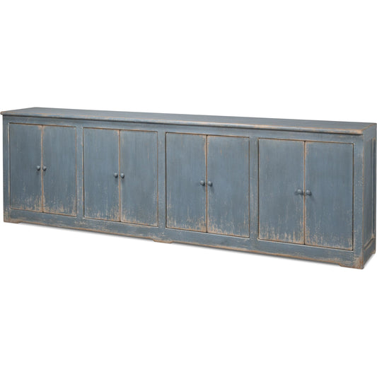 Eight Is Enough Sideboard by Sarreid Ltd. in blue/grey. Made from reclaimed pine in a unique style.
