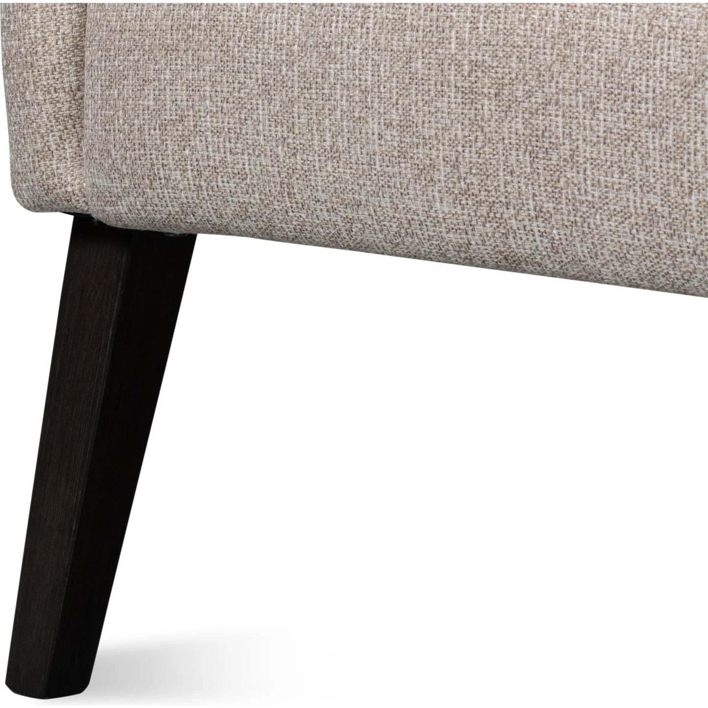 007 SI-2372465 | Closeup | Bronson Tub Chair by Sarreid Ltd. in beige. Made from beech wood, fabric, leather in a transitional style.