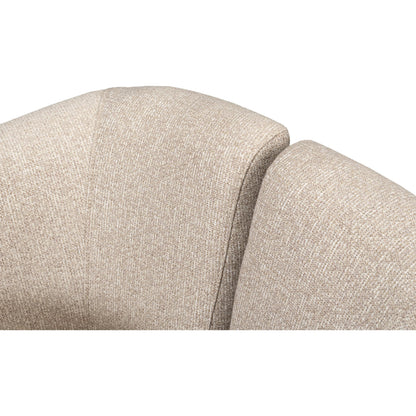 Bronson Tub Chair by Sarreid Ltd. in beige. Made from beech wood, fabric, leather in a transitional style.