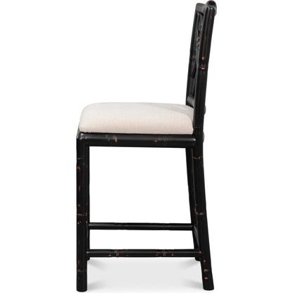 Brighton Counter Stool by Sarreid Ltd. in linen fabric. Made from unique in a unique style.
