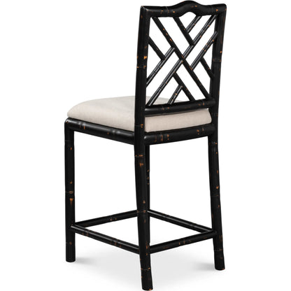 Brighton Counter Stool by Sarreid Ltd. in linen fabric. Made from unique in a unique style.