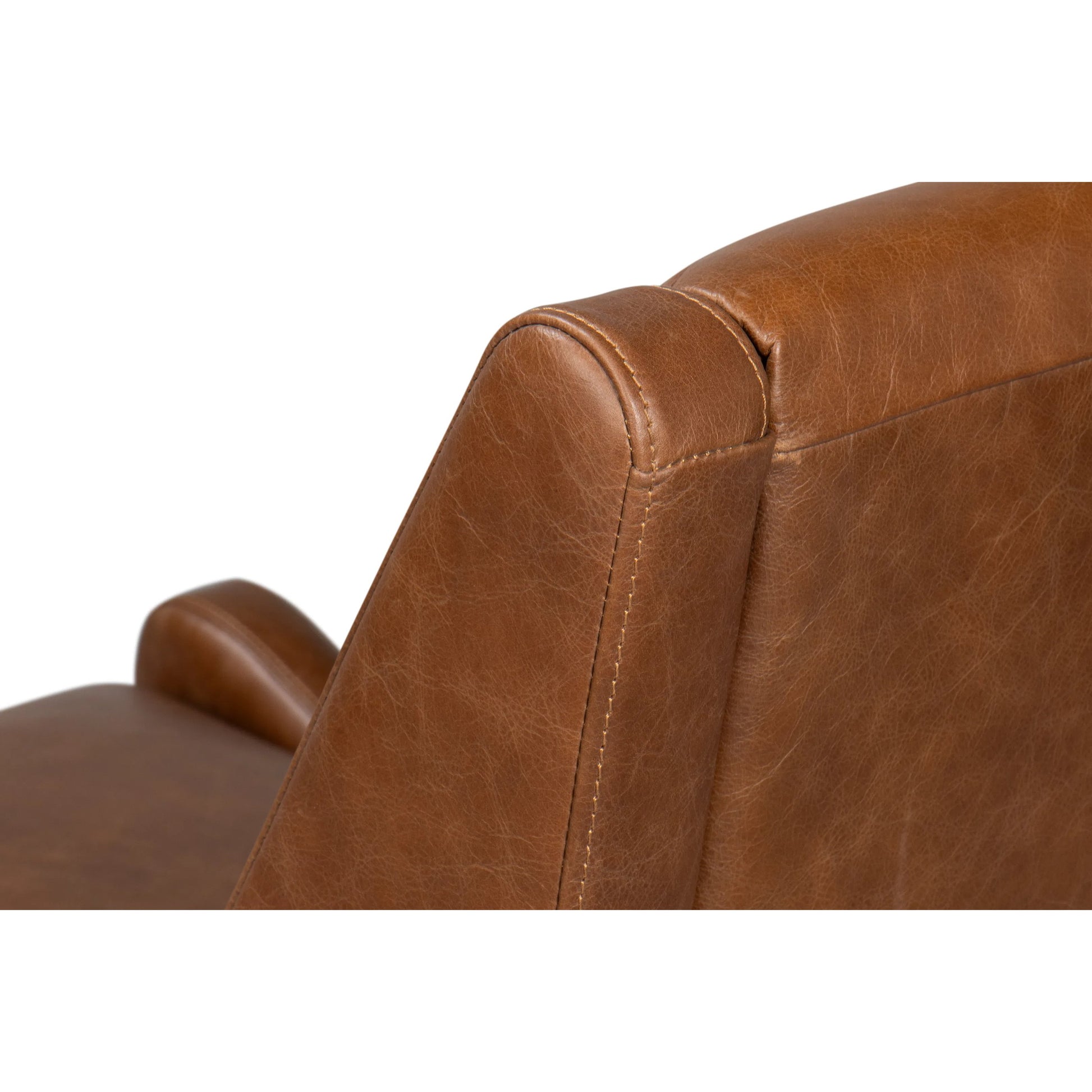 Brandy Accent Chair in Distilled Leather by Sarreid Ltd. in brown. Made from chocolate brown leather, wood in a unique style.