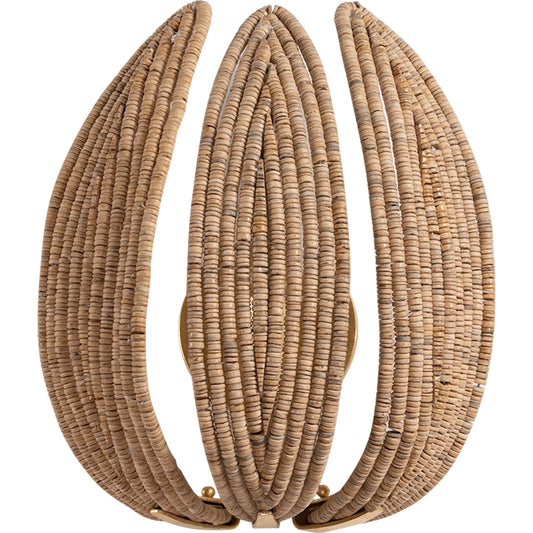 Varanasi Wall Sconce by Corbett in vintage gold leaf. Made from unique in a rustic style.