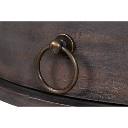 Barley Side Table by Sarreid Ltd. in brown. Made from acacia wood, white banswara marble in a traditional style.