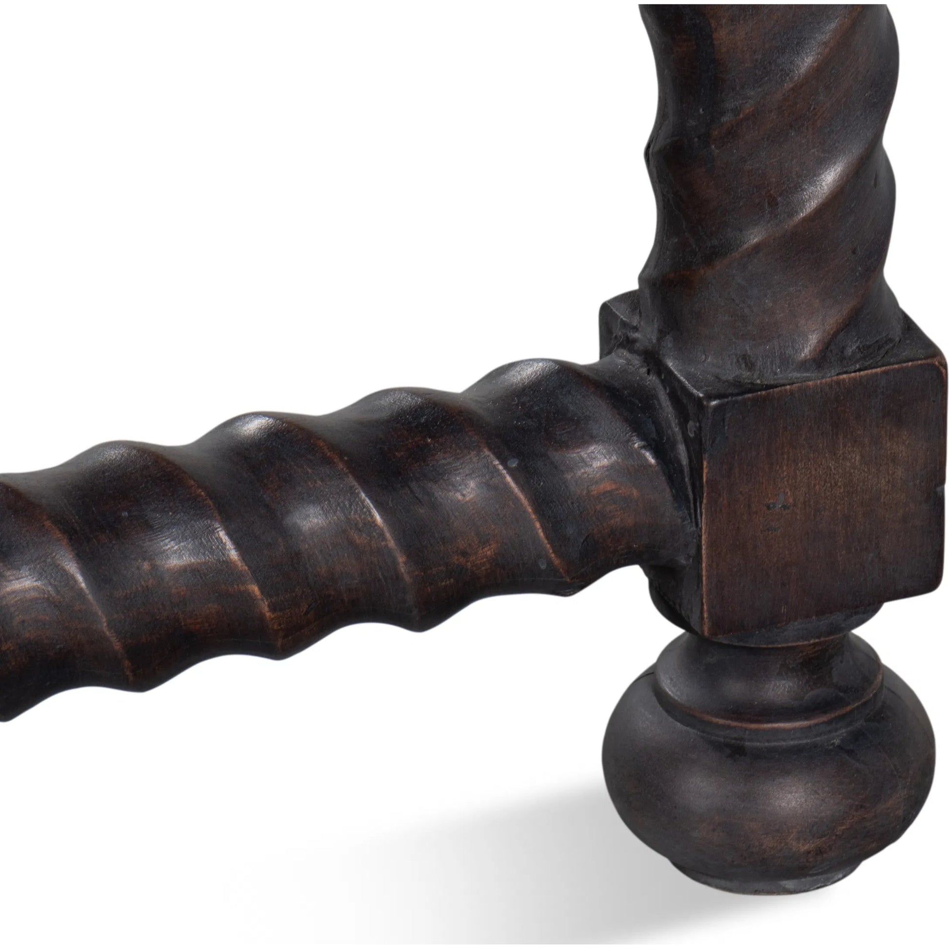 Barley Side Table by Sarreid Ltd. in brown. Made from acacia wood, white banswara marble in a traditional style.