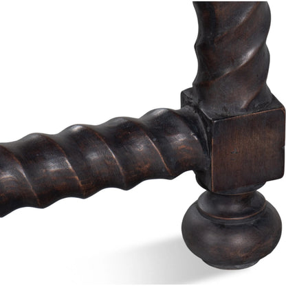Barley Side Table by Sarreid Ltd. in brown. Made from acacia wood, white banswara marble in a traditional style.