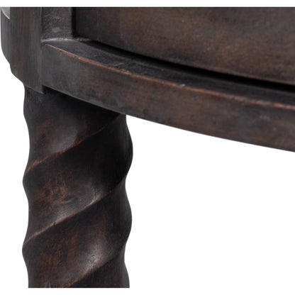 Barley Side Table by Sarreid Ltd. in brown. Made from acacia wood, white banswara marble in a traditional style.