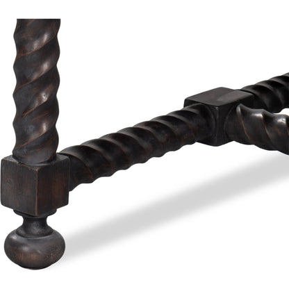 Barley Cocktail Table by Sarreid Ltd. in brown. Made from acacia wood, white banswara marble in a traditional style.