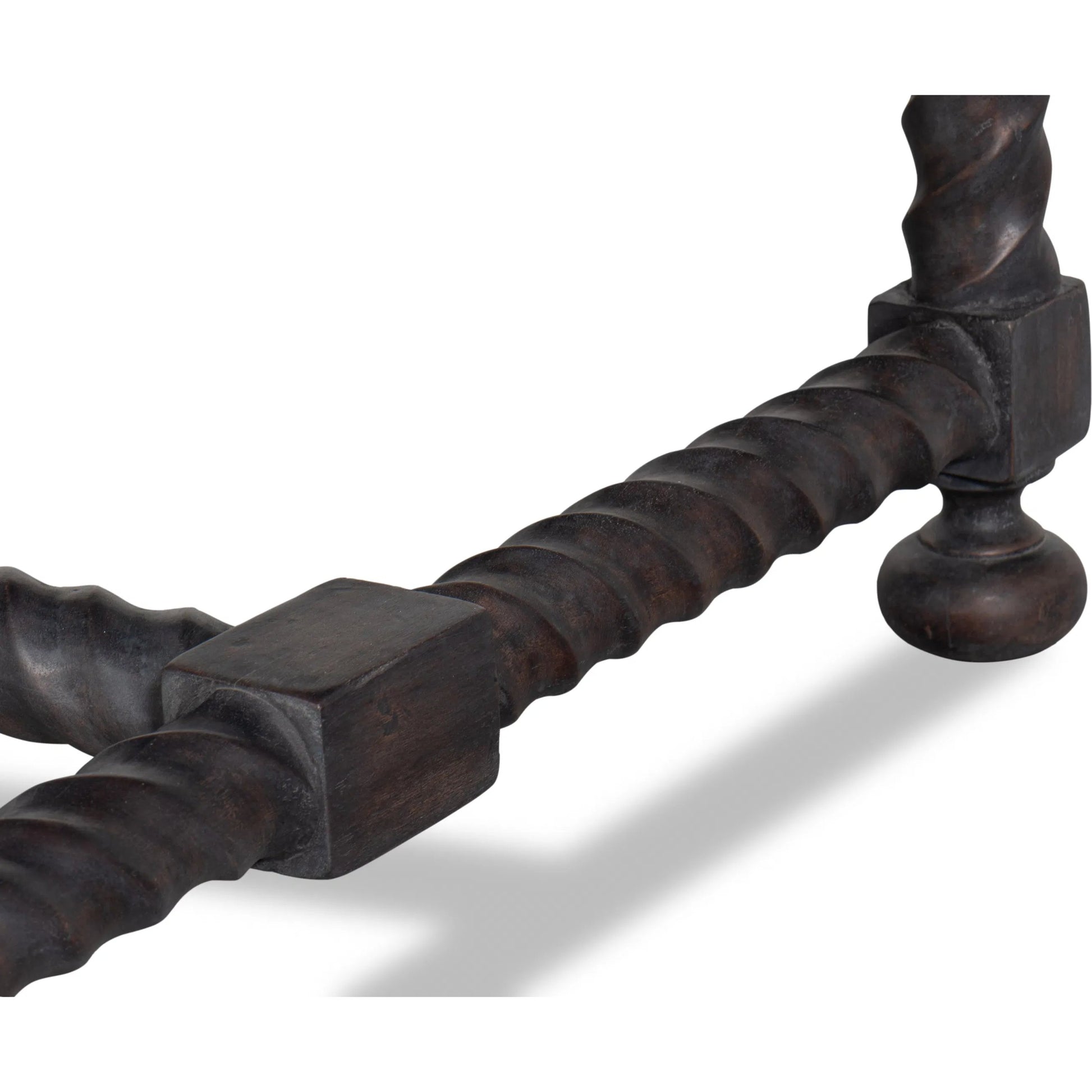 Barley Cocktail Table by Sarreid Ltd. in brown. Made from acacia wood, white banswara marble in a traditional style.