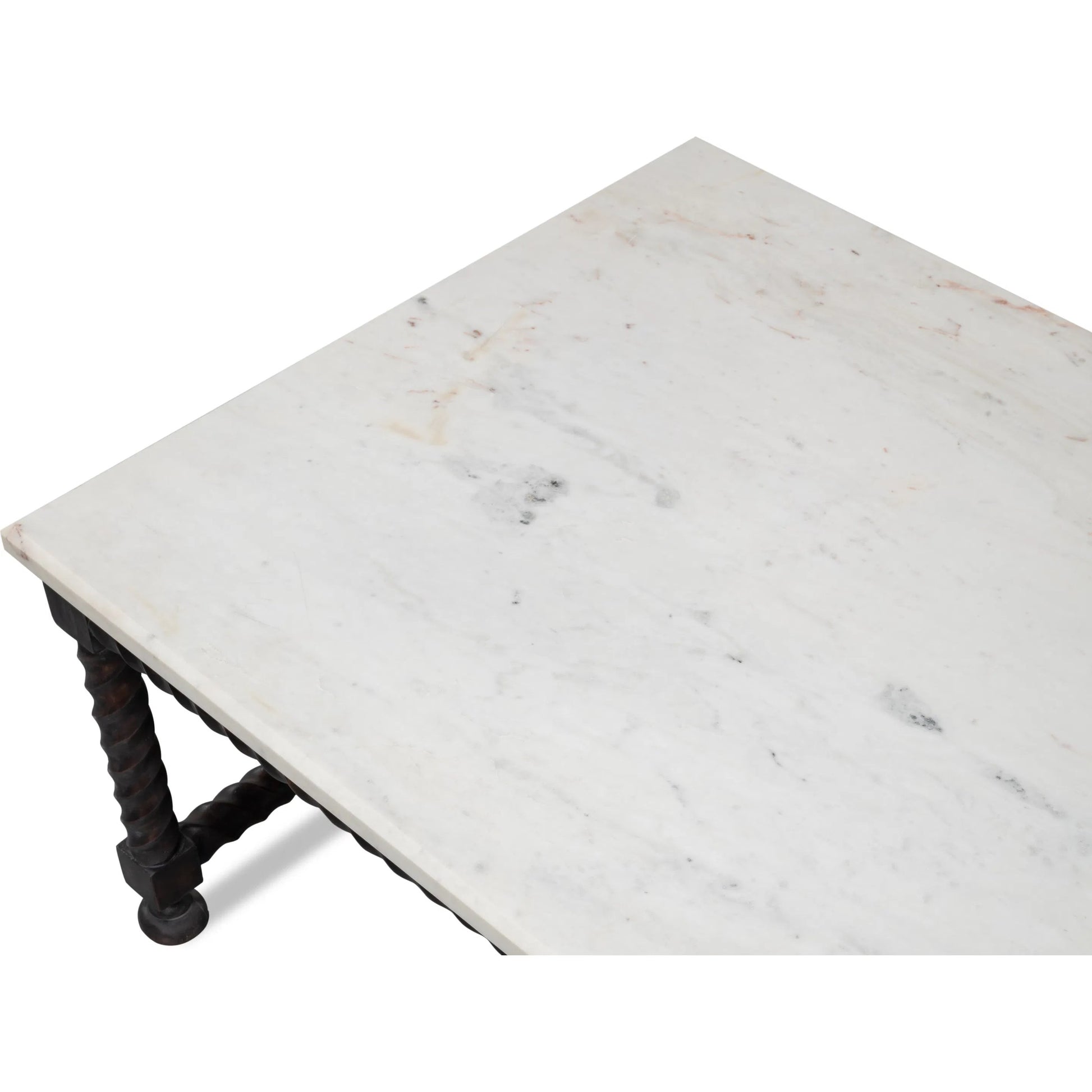Barley Cocktail Table by Sarreid Ltd. in brown. Made from acacia wood, white banswara marble in a traditional style.