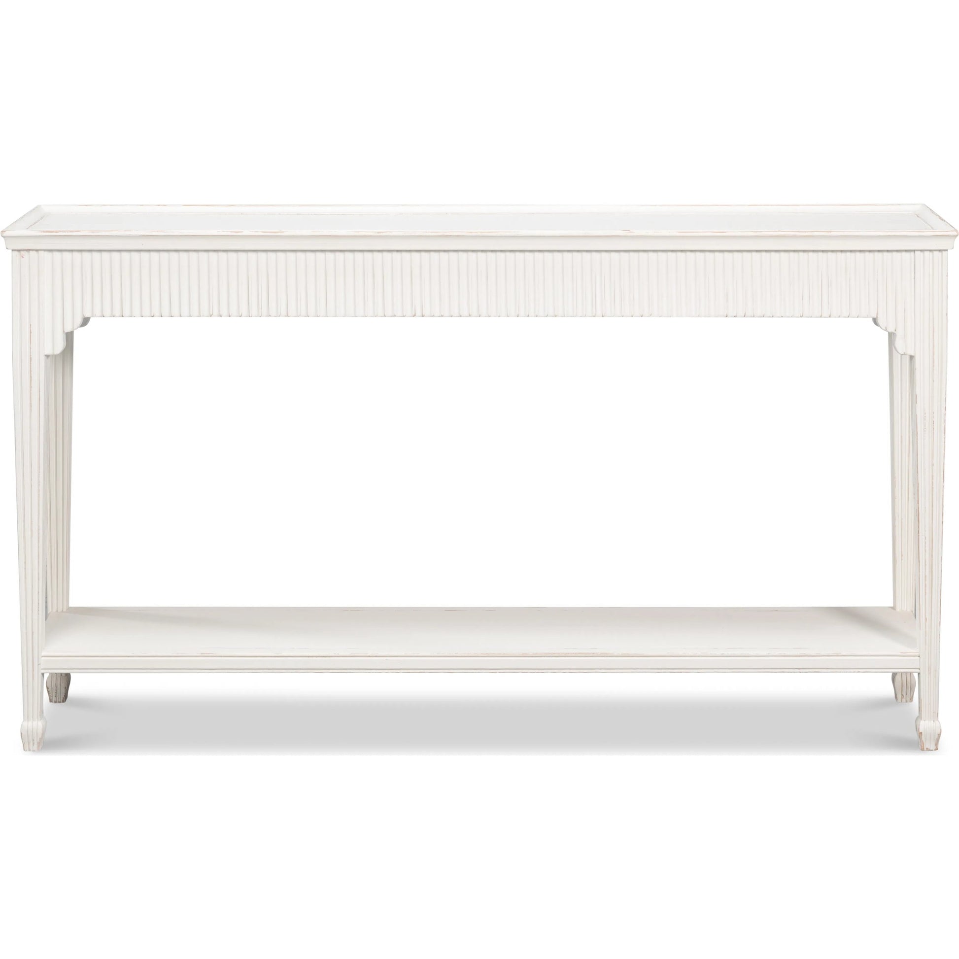 Jude Bungalow Console Table by Sarreid Ltd. in bungalow white. Made from white pine, fir in a traditional style.