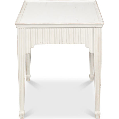 Jude Bungalow Side Table by Sarreid Ltd. in bungalow white. Made from white pine, fir in a traditional style.