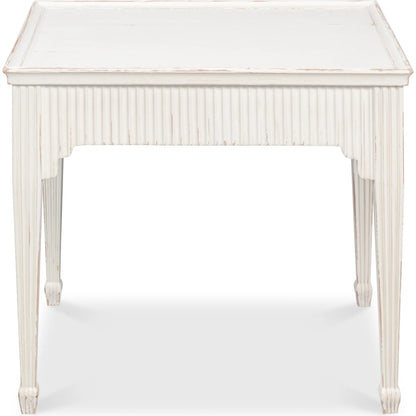 Jude Bungalow Side Table by Sarreid Ltd. in bungalow white. Made from white pine, fir in a traditional style.