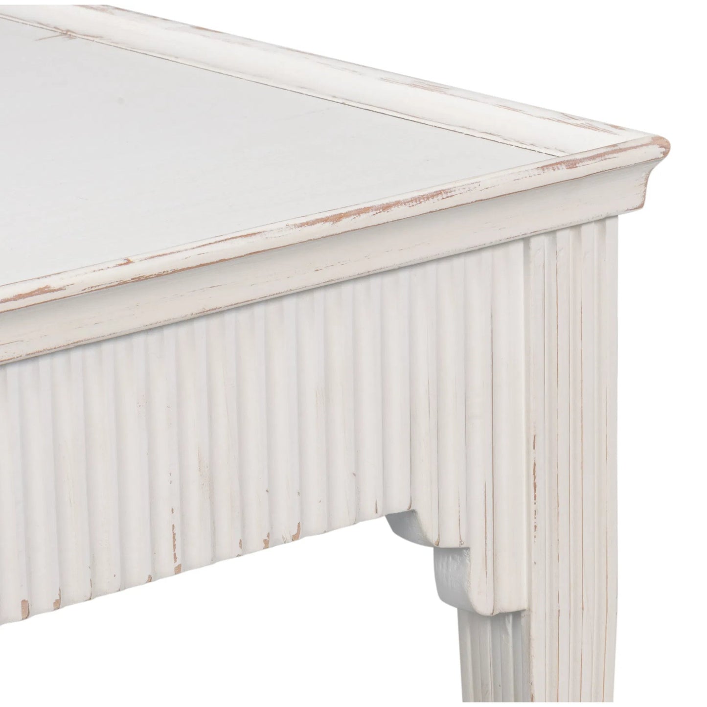 011 SI-2238509 | Closeup | Jude Bungalow Side Table by Sarreid Ltd. in bungalow white. Made from white pine, fir in a traditional style.