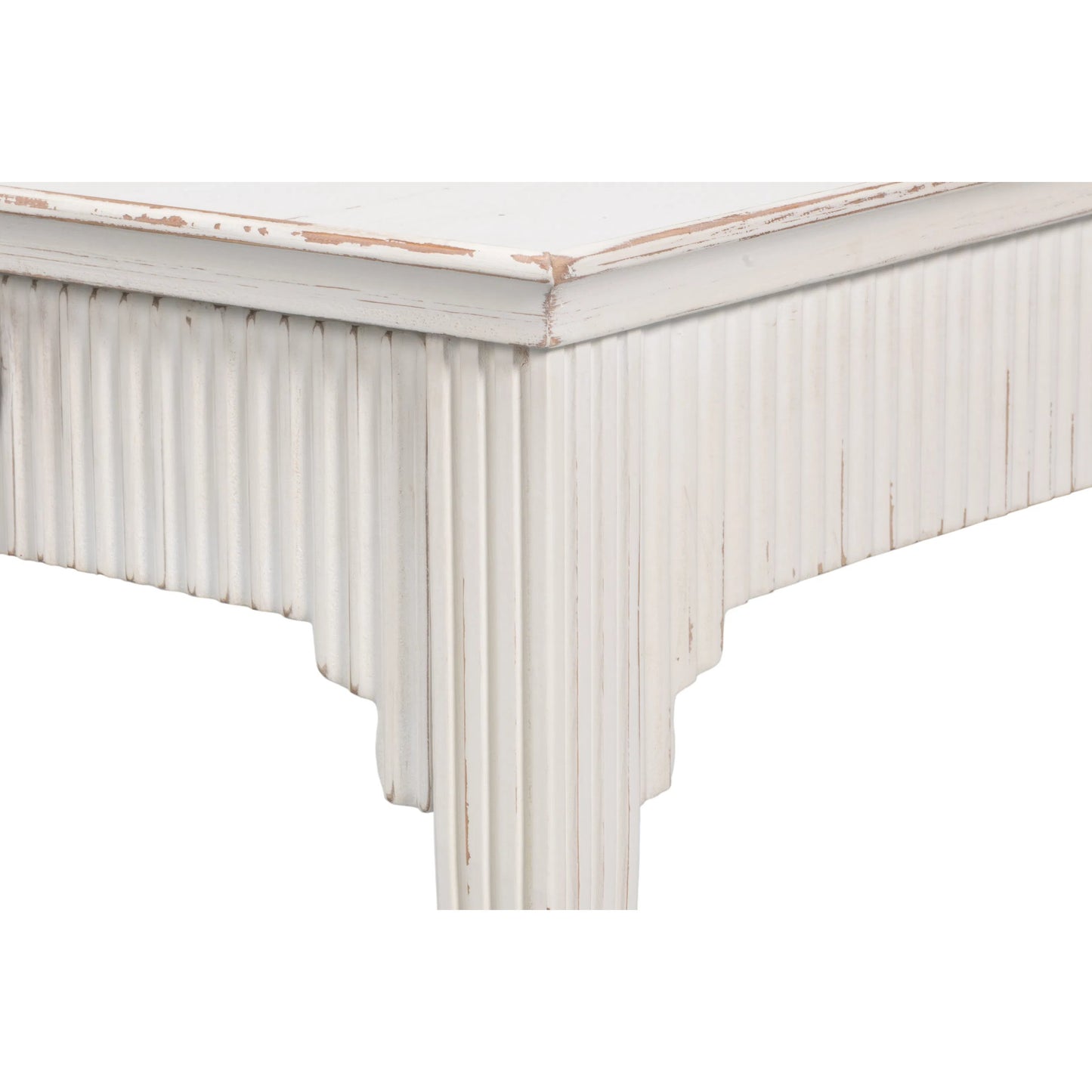 010 SI-2238509 | Closeup | Jude Bungalow Side Table by Sarreid Ltd. in bungalow white. Made from white pine, fir in a traditional style.