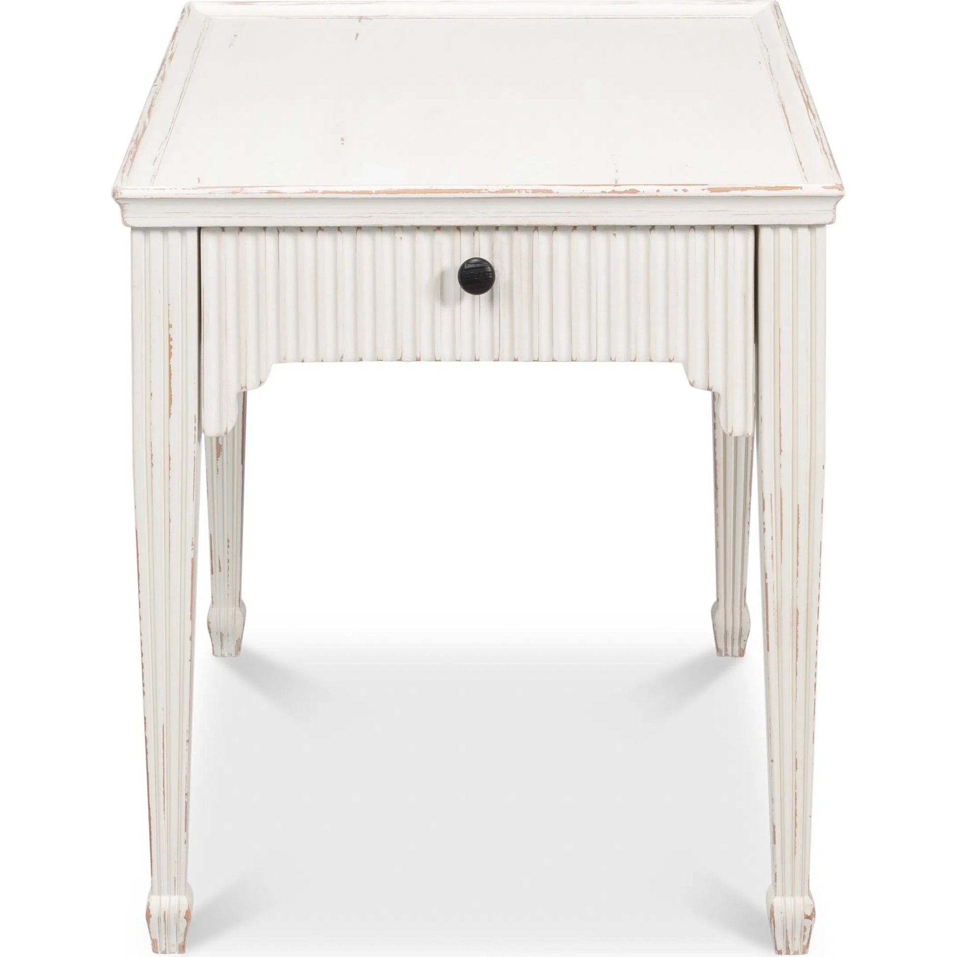Jude Bungalow Side Table by Sarreid Ltd. in bungalow white. Made from white pine, fir in a traditional style.