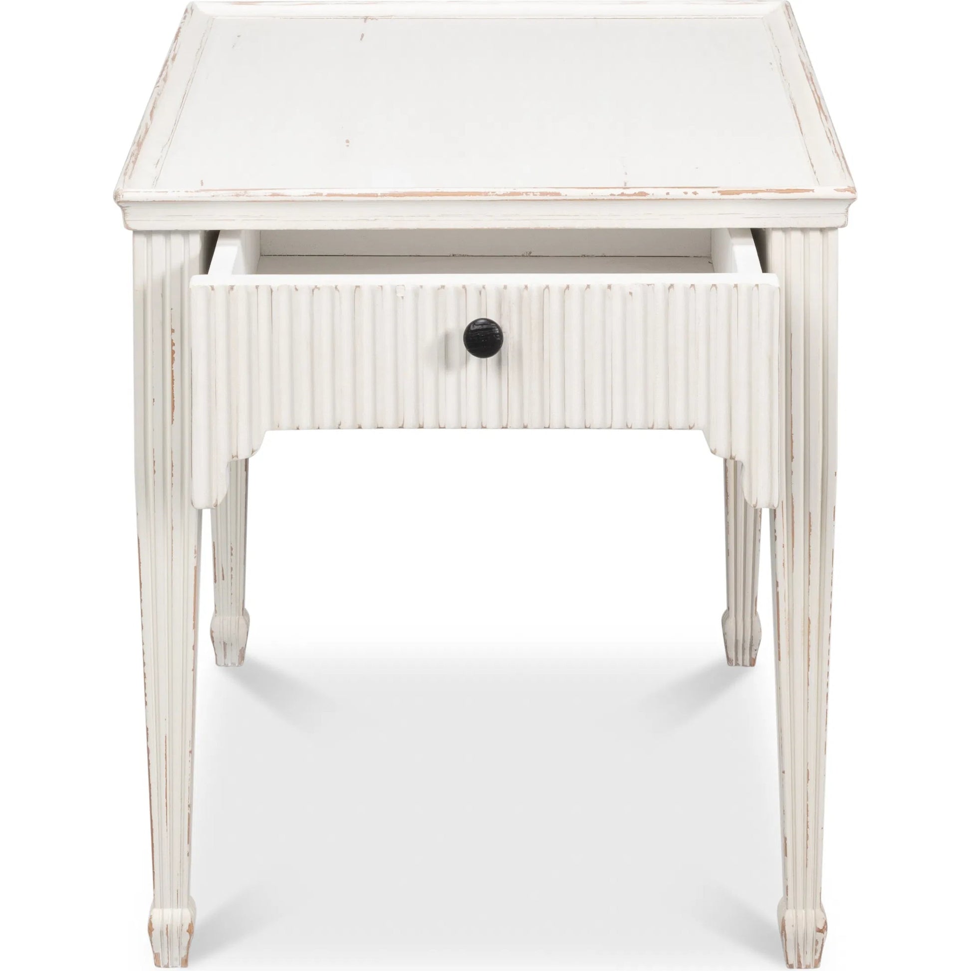 Jude Bungalow Side Table by Sarreid Ltd. in bungalow white. Made from white pine, fir in a traditional style.