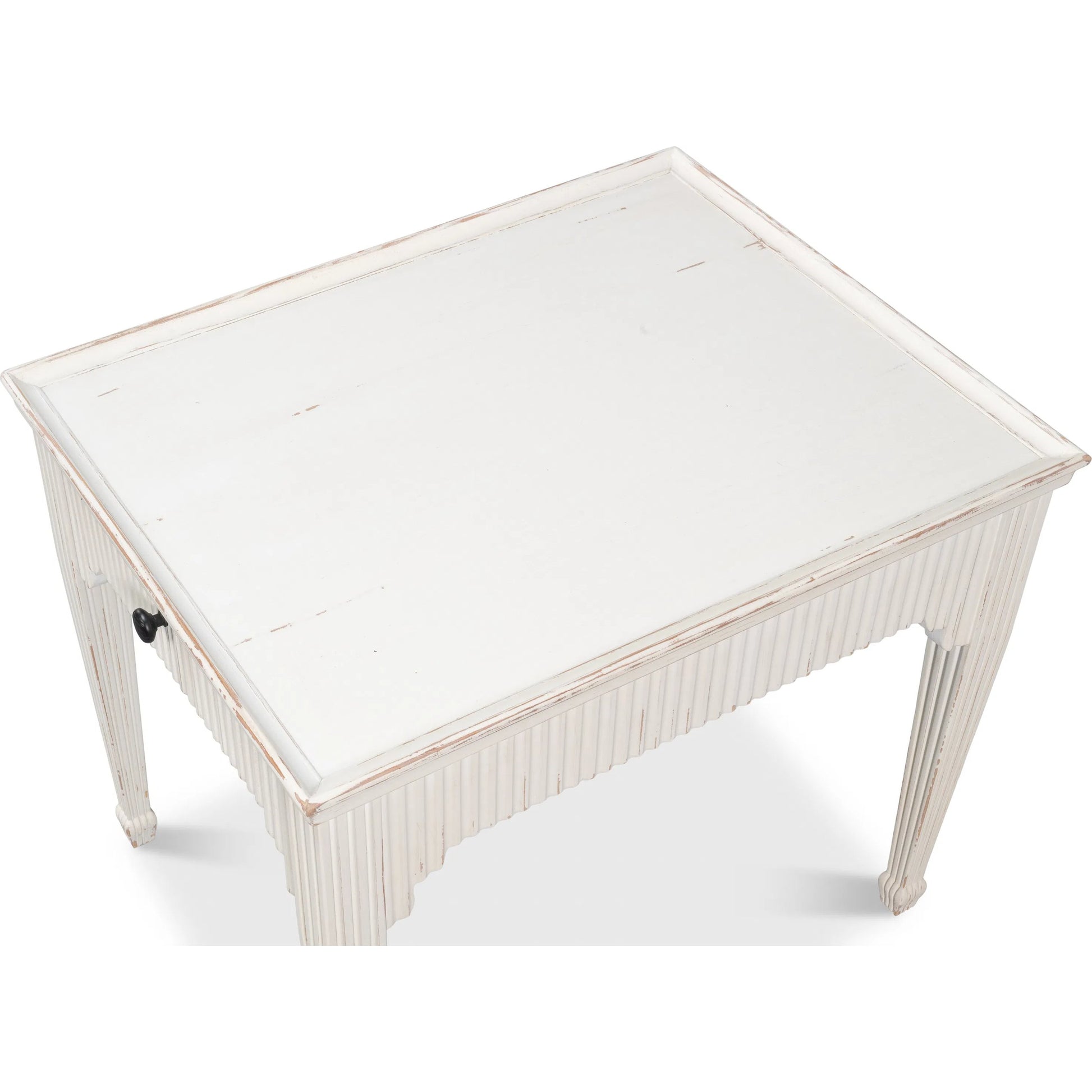Jude Bungalow Side Table by Sarreid Ltd. in bungalow white. Made from white pine, fir in a traditional style.