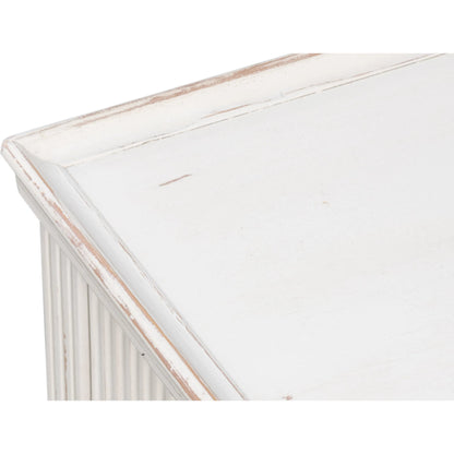 Jude Bungalow Side Table by Sarreid Ltd. in bungalow white. Made from white pine, fir in a traditional style.