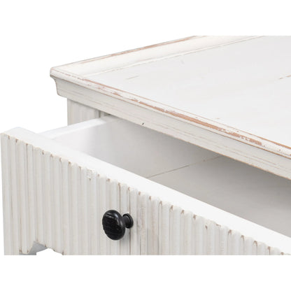 Jude Bungalow Side Table by Sarreid Ltd. in bungalow white. Made from white pine, fir in a traditional style.