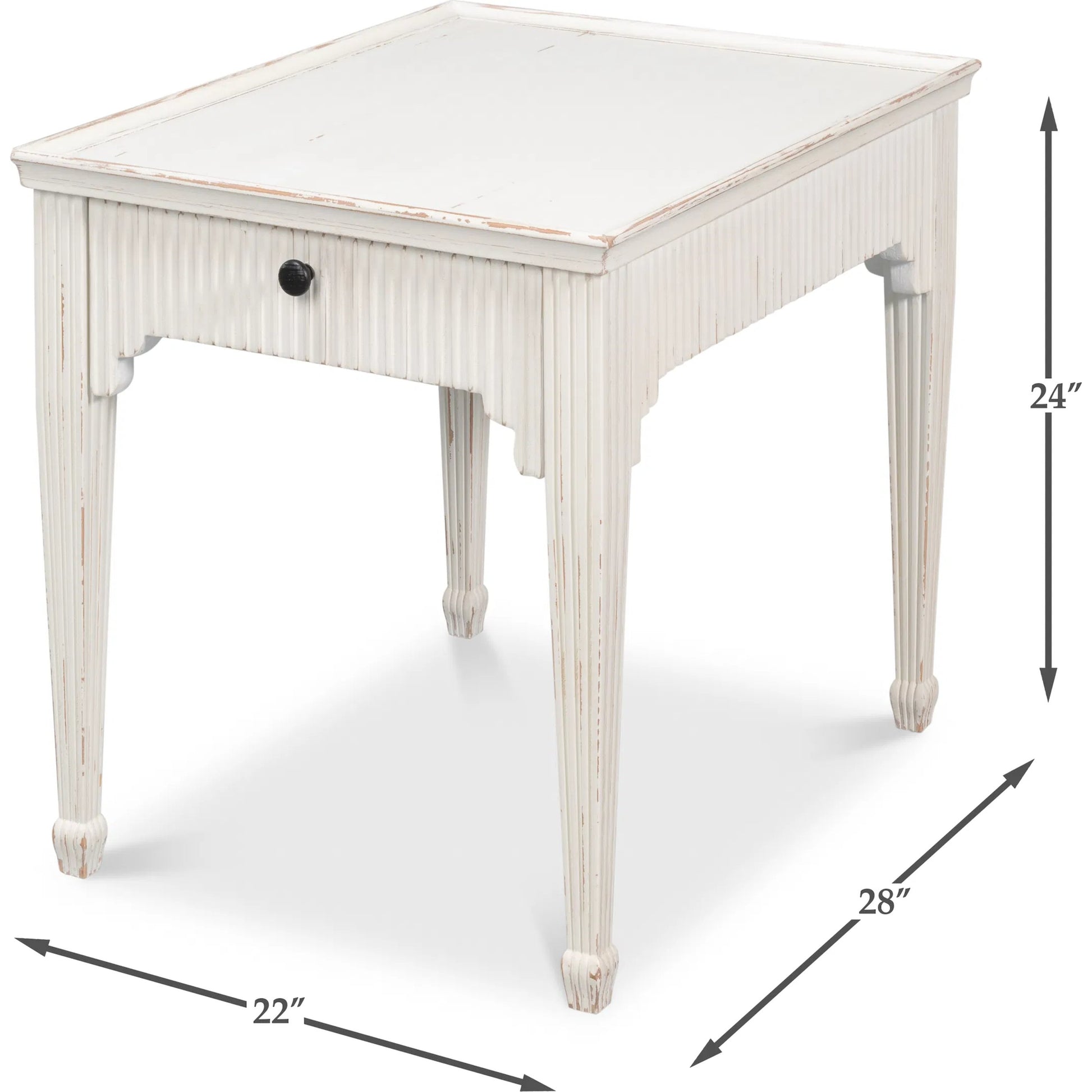 Jude Bungalow Side Table by Sarreid Ltd. in bungalow white. Made from white pine, fir in a traditional style.
