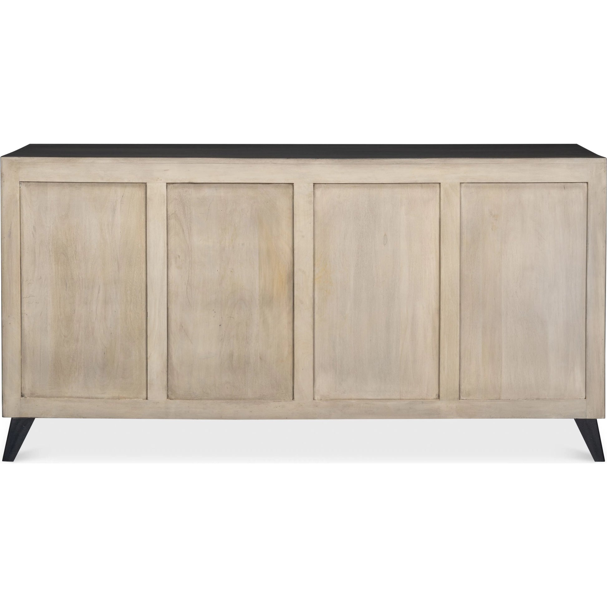 Selma 4 Door Sideboard by Sarreid Ltd. in antique grey. Made from mango wood, metal in a modern style.