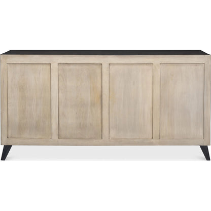 Selma 4 Door Sideboard by Sarreid Ltd. in antique grey. Made from mango wood, metal in a modern style.