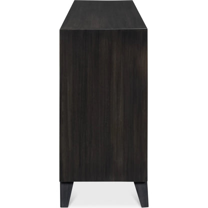 Selma 4 Door Sideboard by Sarreid Ltd. in antique grey. Made from mango wood, metal in a modern style.