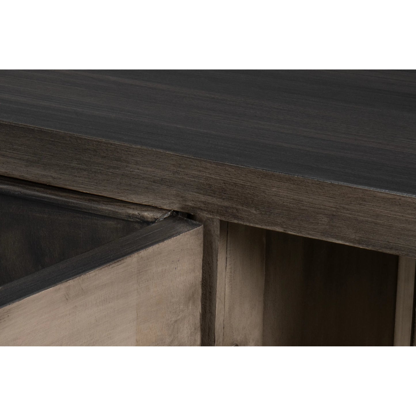 002 SI-2238519 | Additional Silo | Selma 4 Door Sideboard by Sarreid Ltd. in antique grey. Made from mango wood, metal in a modern style.