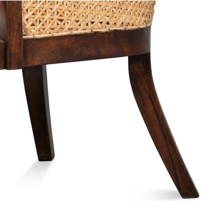 Pacora Lounge Chair by Sarreid Ltd. in brown. Made from mango wood in a rustic style.