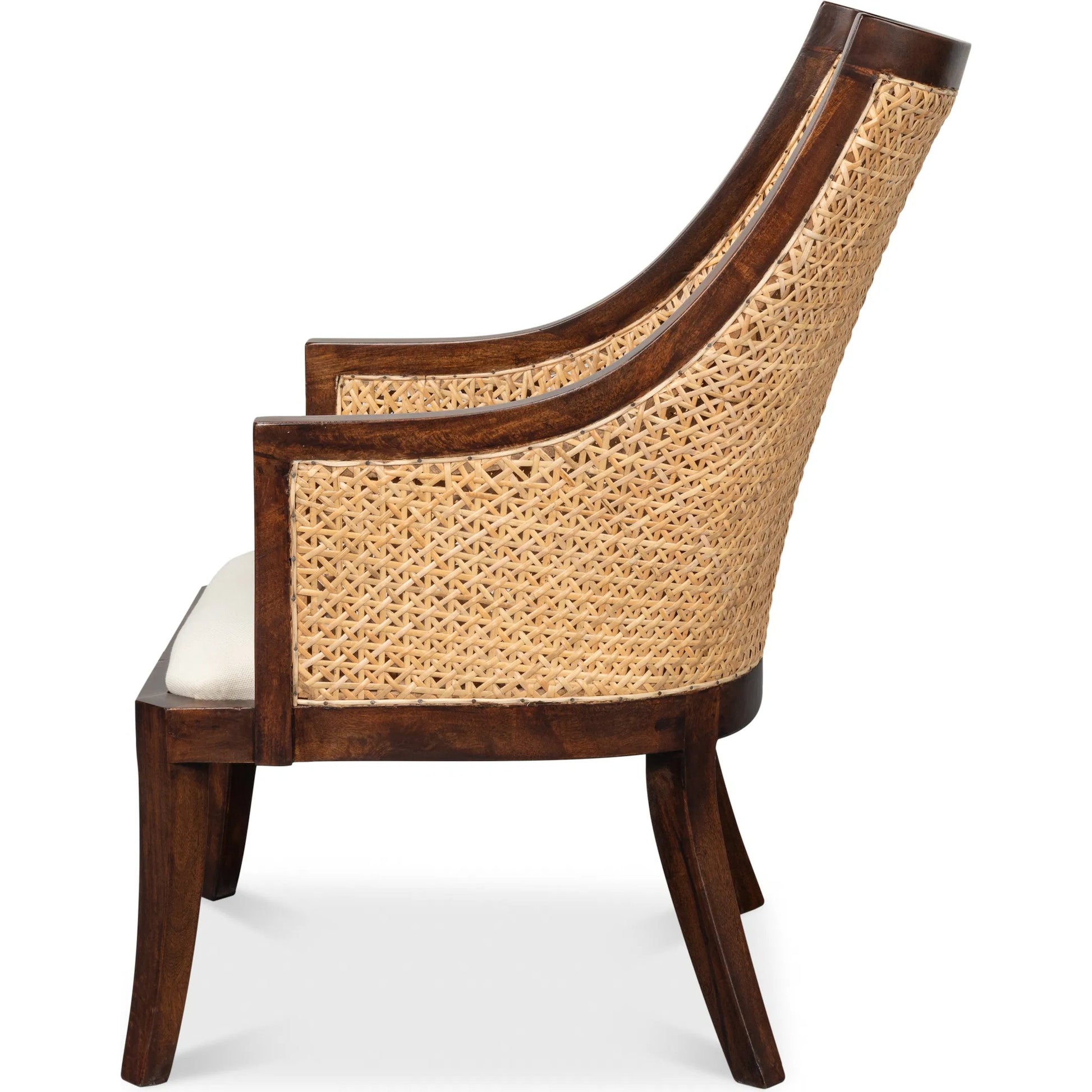 Pacora Lounge Chair by Sarreid Ltd. in brown. Made from mango wood in a rustic style.