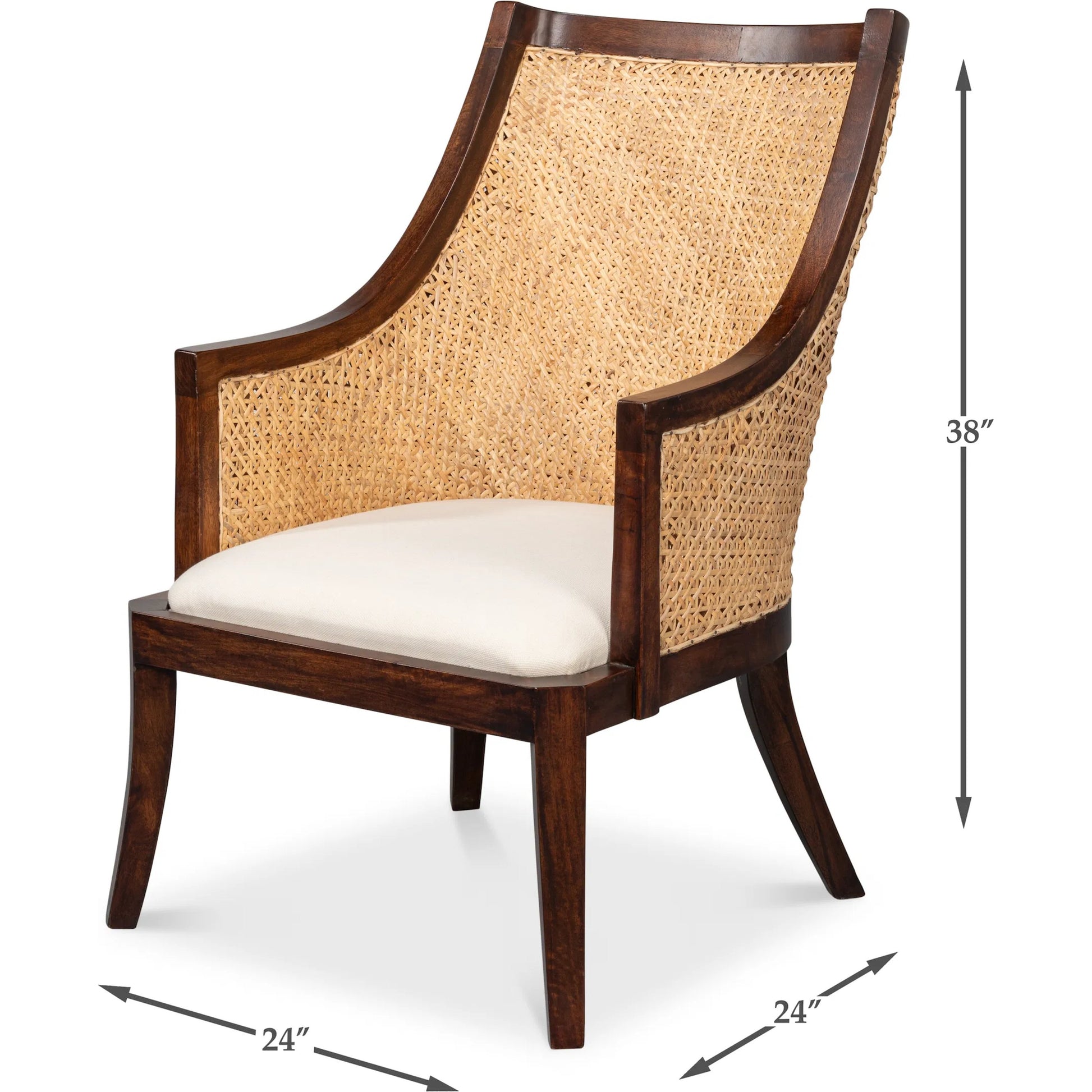 Pacora Lounge Chair by Sarreid Ltd. in brown. Made from mango wood in a rustic style.