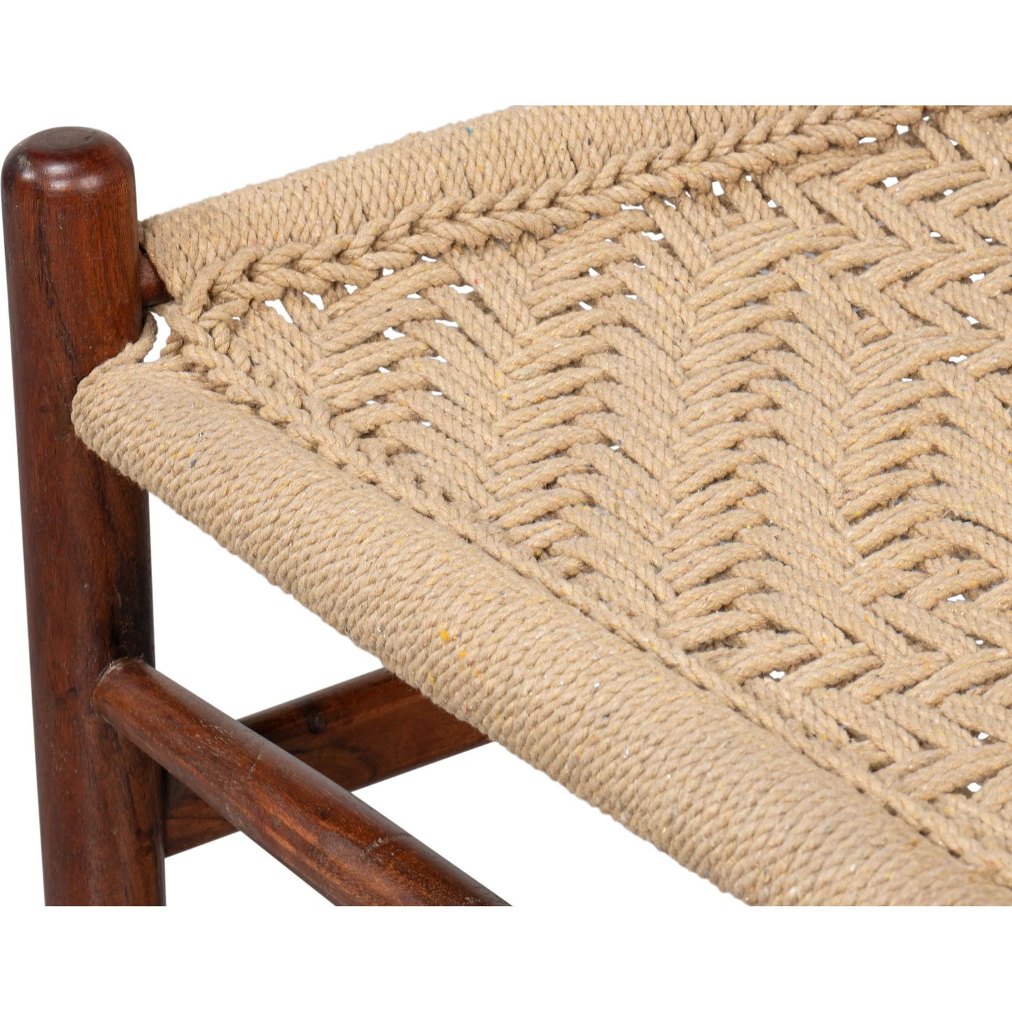 013 SI-2238528 | Closeup | Mao Chair by Sarreid Ltd. in brown. Made from acacia wood in a rustic style.