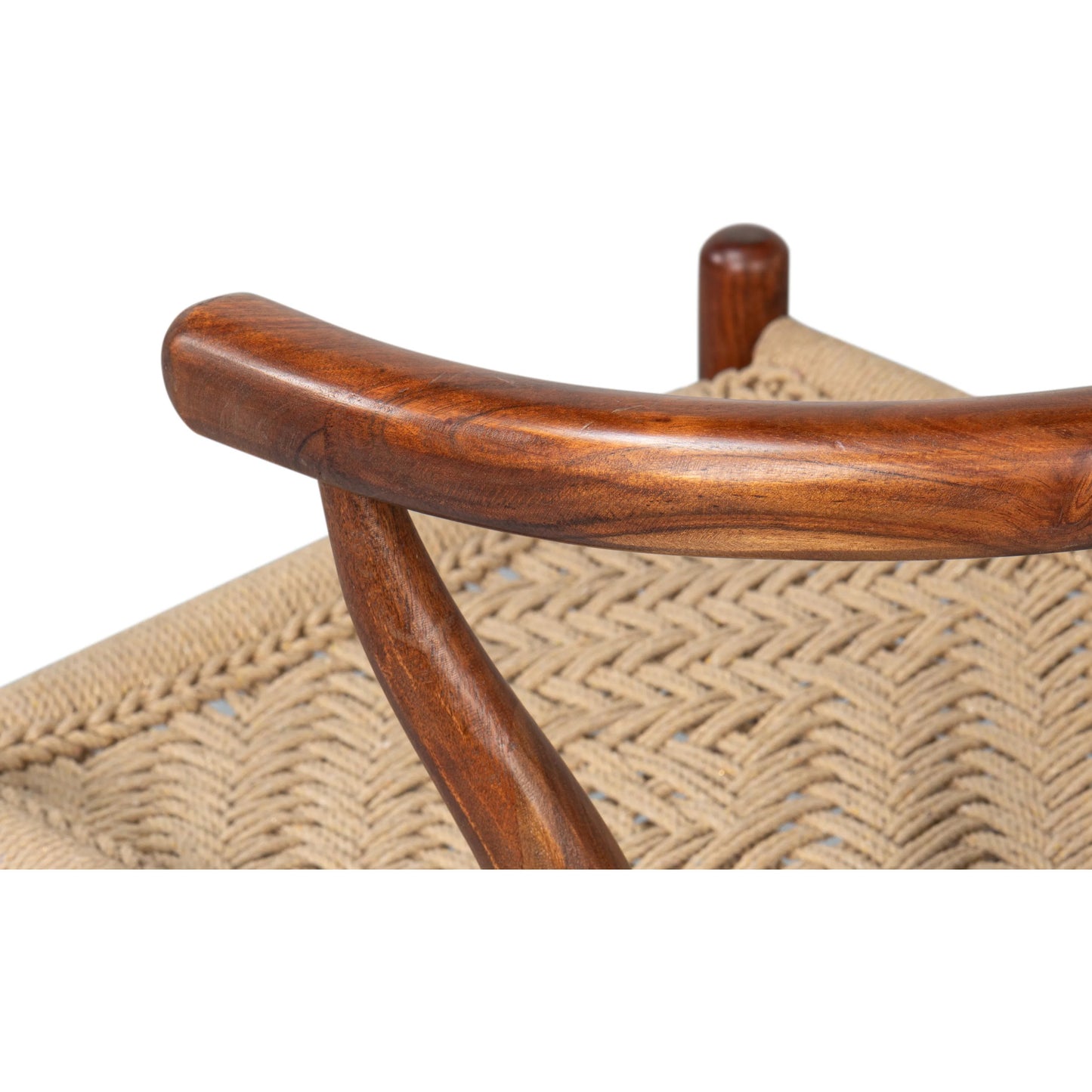 012 SI-2238528 | Closeup | Mao Chair by Sarreid Ltd. in brown. Made from acacia wood in a rustic style.